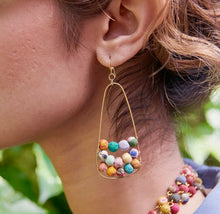 Load image into Gallery viewer, EARRINGS - Embedded Kantha Teardrop  Dangles
