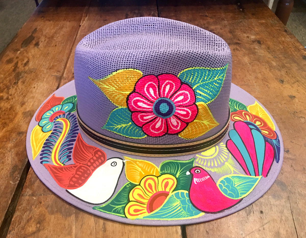 Hand Painted Parrot Panama Hat Panama Photo Gallery - taste2travel main image 2