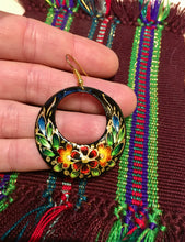 Load image into Gallery viewer, EARRINGS - Hand Painted Copper Flower Dangles