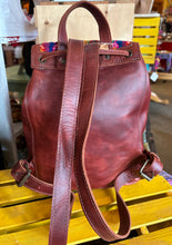 Load image into Gallery viewer, BACKPACK - Upcycled Huipil Leather Backpack
