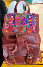 Load image into Gallery viewer, BACKPACK - Upcycled Huipil Leather Backpack