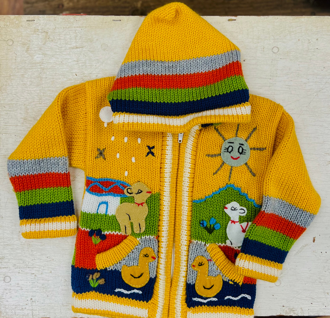 KIDS SWEATER - Arpillera Full Zip Hoodie Sweater - Size 0