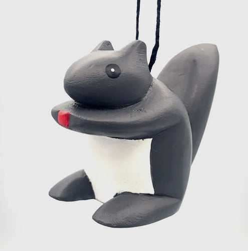 ORNAMENT - Gray Squirrel W Heart Balsa Ornament
