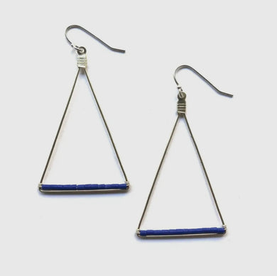 EARRINGS - Didi Triangle Beaded Lapis Earrings