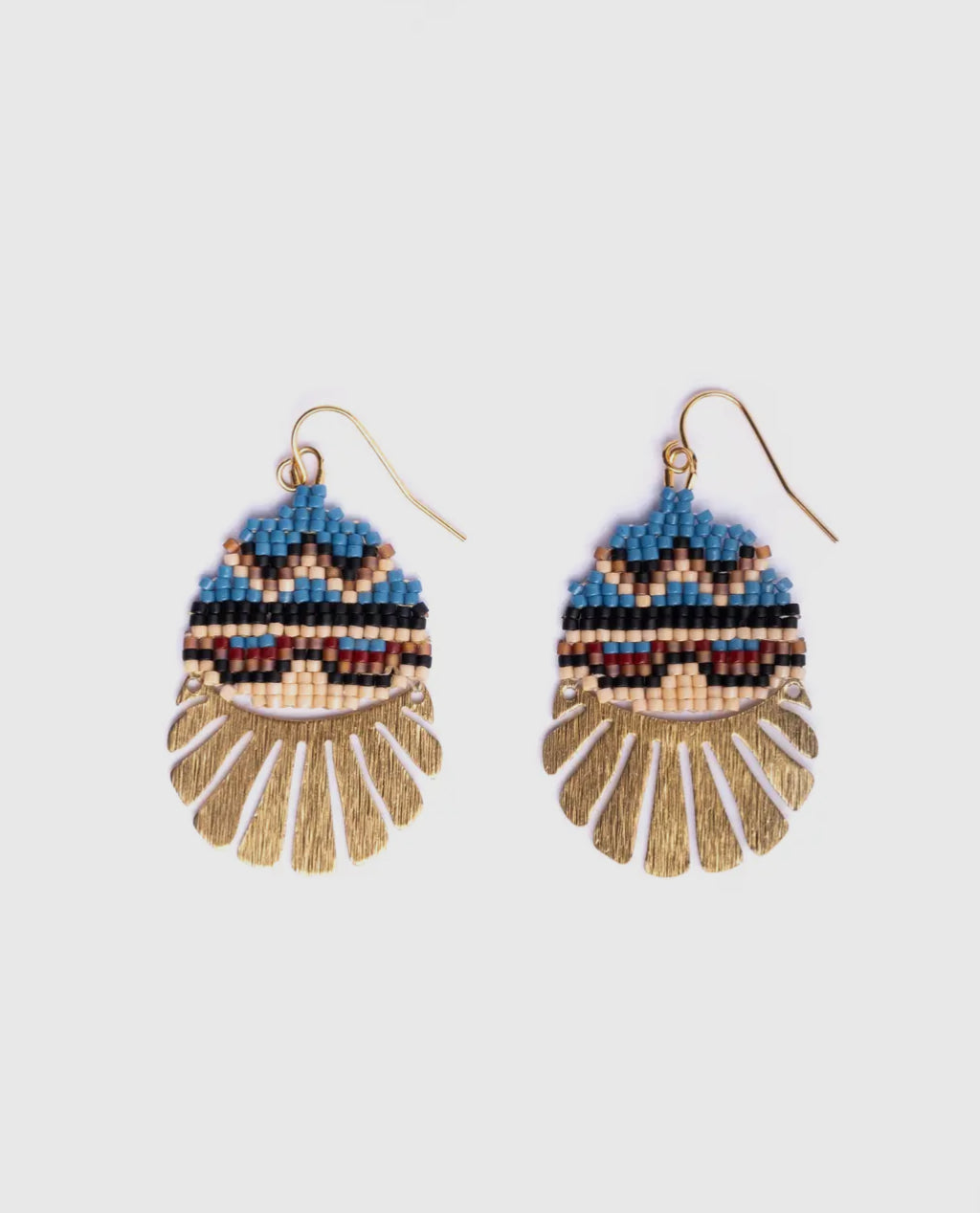 EARRINGS - Santa Fe Drops Beaded Earrings - Blue
