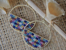 Load image into Gallery viewer, EARRINGS - Beaded Handwoven Patchwork Quilt