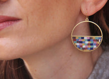 Load image into Gallery viewer, EARRINGS - Beaded Handwoven Patchwork Quilt