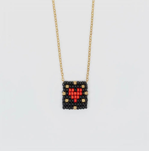 NECKLACE - Beaded Heart Tag Necklace