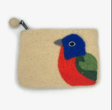 Load image into Gallery viewer, COIN BAG - Felted Painted Bunting