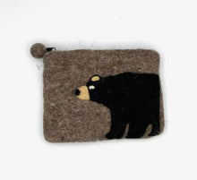 Load image into Gallery viewer, COIN BAG - Felted Black Bear