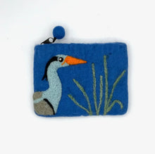 Load image into Gallery viewer, COIN BAG - Felted Blue Heron