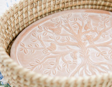 Load image into Gallery viewer, BREAD WARMER - Oval Birds In A Tree Bread Warmer w Stone