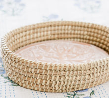 Load image into Gallery viewer, BREAD WARMER - Oval Birds In A Tree Bread Warmer w Stone