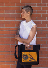 Load image into Gallery viewer, TOTE - Felted Wool &amp; Leather W Nesting Bird Patch