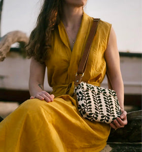 PURSE - “Camera Bag” Gingham Block Printed