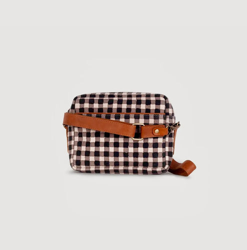 PURSE - “Camera Bag” Gingham Block Printed