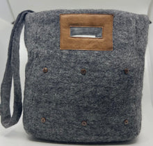 Load image into Gallery viewer, BAG - Felt Wool &amp; Leather Tote Bag W Bicycle Patch