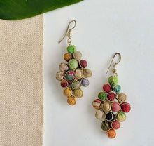 Load image into Gallery viewer, EARRINGS - Kantha Diamond Dangles