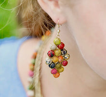 Load image into Gallery viewer, EARRINGS - Kantha Diamond Dangles