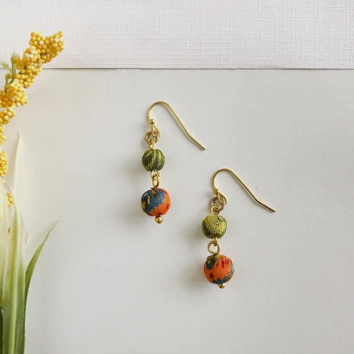 EARRINGS - Kantha Double Drops