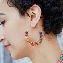 Load image into Gallery viewer, EARRINGS - Kantha Graduated Hoops