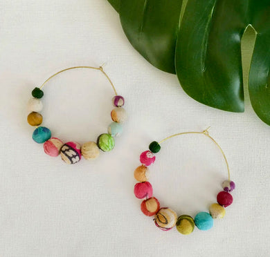 EARRINGS - Kantha Graduated Hoops