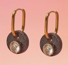 Load image into Gallery viewer, EARRINGS - Deco Glam Oval Hoops Galaxy