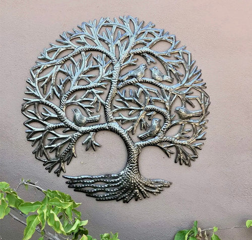 HAITI - 23” Tree of Life Oil Drum Art