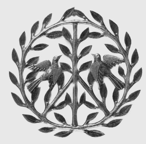 HAITI - 12” Peace Sign W Birds