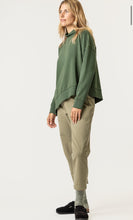 Load image into Gallery viewer, SWEATSHIRT - Asymmetrical Terry Mock Neck - Forest