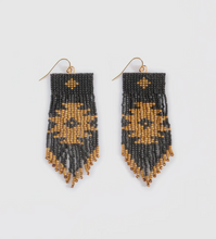 Load image into Gallery viewer, EARRINGS - Beaded Handwoven Tribal Fringe - Bronze