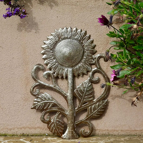 HAITI - Sunflower Haitian Metal Wall Art 11”