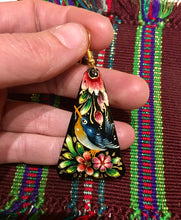 Load image into Gallery viewer, EARRINGS - Hand Painted Copper Bird Dangles