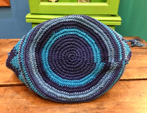 PURSE - Crocheted Zig Zag Bag With Drawstring