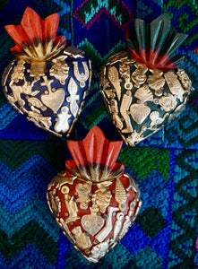 SACRED HEART - Mexican Milagro Wood Sacred Heart - Mini