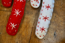 Load image into Gallery viewer, ORNAMENT - Embroidered Candy Cane