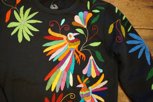 SWEATSHIRT - Hand Embroidered Otomi Sweatshirt - Size Small
