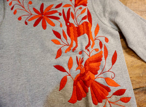 SWEATSHIRT - Hand Embroidered Otomi Sweatshirt - Size Small