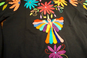 SWEATSHIRT - Hand Embroidered Otomi Sweatshirt - Size Medium