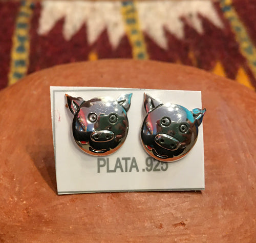 STUDS - Mexican Sterling Silver Pig