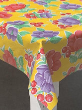 Load image into Gallery viewer, TABLECLOTH 48&quot; x 70&quot; Oilcloth Tablecloth - Poppy Yellow